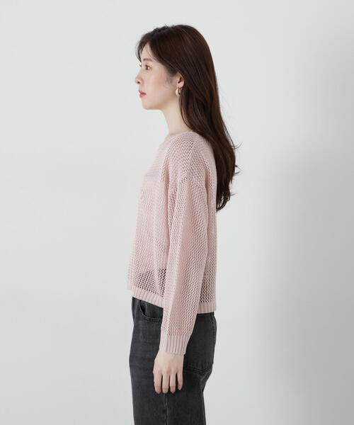 PROPORTION BODY DRESSING(プロポーションボディドレッシング)の「コード刺繍入りメッシュニット / 1215170315(ニット/セーター・レディース・ピンク/ホワイト/グレー・FREE)」の21枚目の写真
