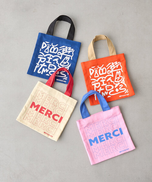 BIRTHDAY BAR（バースデイバー）の「コットンミニスクエアフラットバッグ（トートバッグ・レディース・ネイビー/オレンジ/ピンク/アイボリー・0）」の5枚目の写真