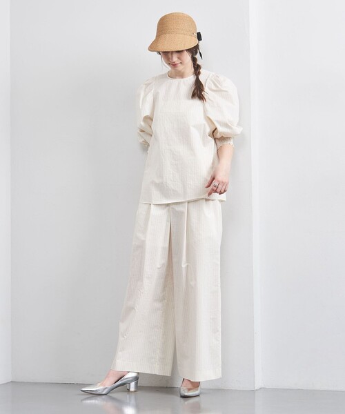 UNITED ARROWS（ユナイテッドアローズ）の「MANTECO 2タック ワイドパンツ（その他パンツ・レディース・ナチュラル/ライトピンク/ダークグレー・36/38）」の6枚目の写真