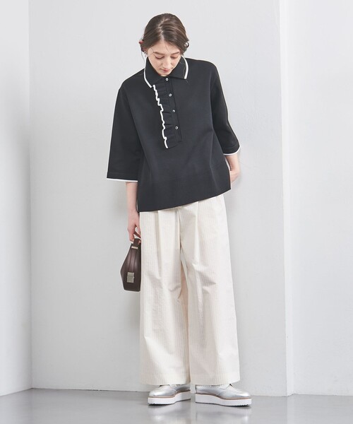 UNITED ARROWS（ユナイテッドアローズ）の「MANTECO 2タック ワイドパンツ（その他パンツ・レディース・ナチュラル/ライトピンク/ダークグレー・36/38）」の7枚目の写真