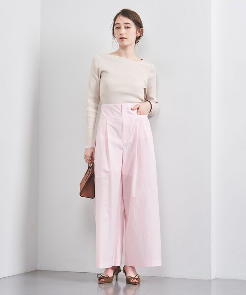 UNITED ARROWS 2タック ワイドパンツ ライトピンク　新品未使用品 UNITED ARROWS スラックス パンツ 2タック ワイドパンツ
