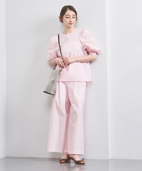 UNITED ARROWS（ユナイテッドアローズ）の「MANTECO 2タック ワイドパンツ（その他パンツ・レディース・ナチュラル/ライトピンク/ダークグレー・36/38）」の10枚目の写真