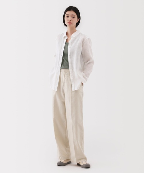 無印良品（ムジルシリョウヒン）の「婦人　ストレッチリブ編みタンクトップ（タンクトップ・レディース・オフホワイト/グレー/ブラック/スモーキーグリーン系/ホワイト系/ブラック系・XS/S/M/L/XL）」の12枚目の写真