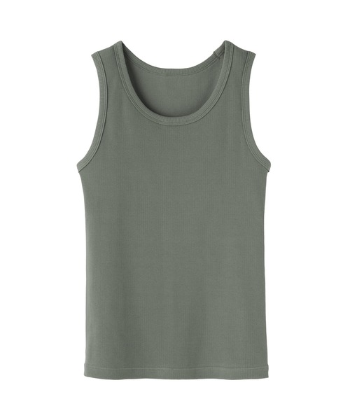 無印良品（ムジルシリョウヒン）の「婦人　ストレッチリブ編みタンクトップ（タンクトップ・レディース・オフホワイト/グレー/ブラック/スモーキーグリーン系/ホワイト系/ブラック系・XS/S/M/L/XL）」の8枚目の写真