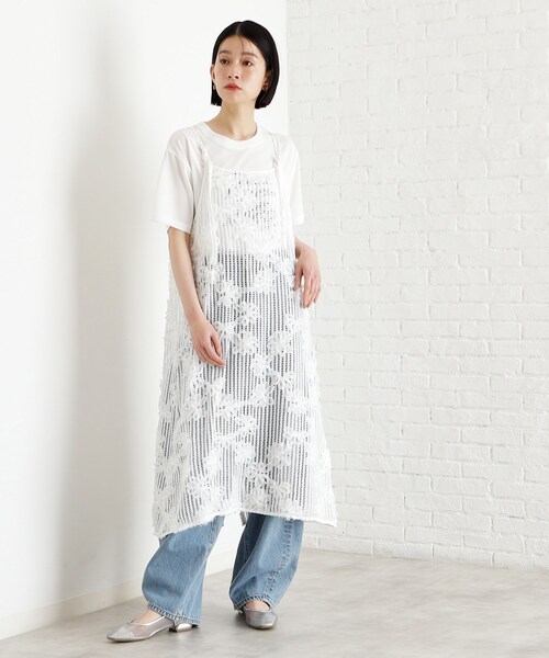 THE SHOP TK (ザ ショップ ティーケー )の「3Dレースキャミワンピ(ワンピース・レディース・オフホワイト/ブラック・12/13)」の6枚目の写真