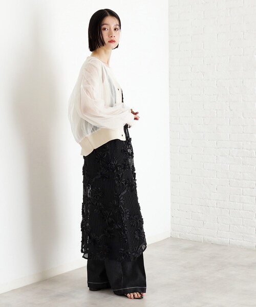 THE SHOP TK (ザ ショップ ティーケー )の「3Dレースキャミワンピ(ワンピース・レディース・オフホワイト/ブラック・12/13)」の12枚目の写真