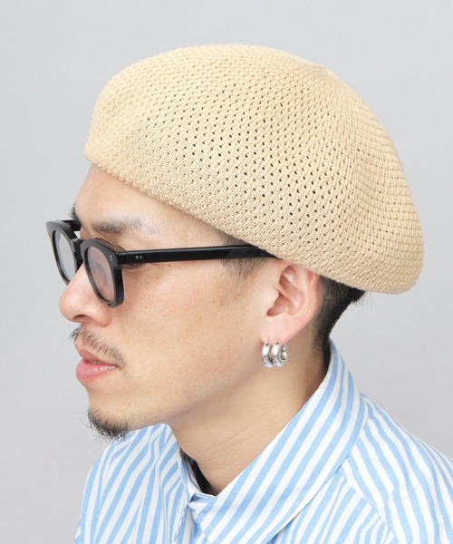 A.M.S.（エーエムエス）の「抗菌防臭吸湿 バンブー素材 ボリューム 畦編み サーモベレー（ハンチング/ベレー帽・メンズ・ブラック/ベージュ/チャコール・FREE）」の3枚目の写真