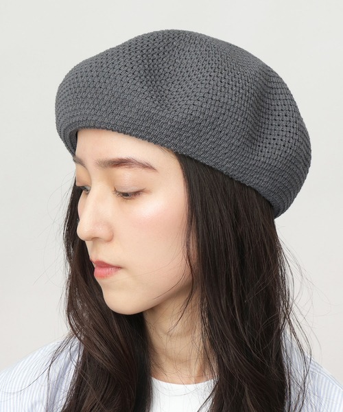 A.M.S.（エーエムエス）の「抗菌防臭吸湿 バンブー素材 ボリューム 畦編み サーモベレー（ハンチング/ベレー帽・メンズ・ブラック/ベージュ/チャコール・FREE）」の2枚目の写真