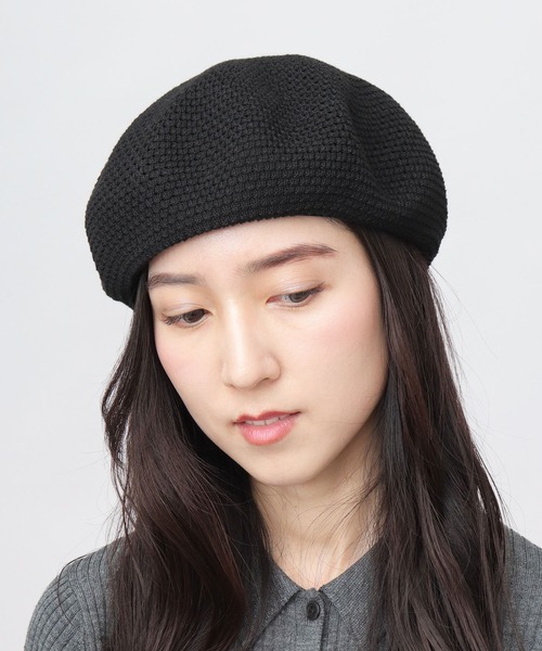 A.M.S.（エーエムエス）の「抗菌防臭吸湿 バンブー素材 ボリューム 畦編み サーモベレー（ハンチング/ベレー帽・メンズ・ブラック/ベージュ/チャコール・FREE）」の7枚目の写真