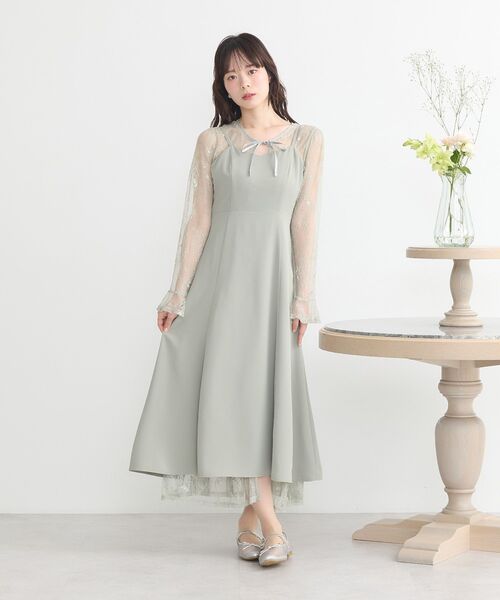 earth music&ecology（アースミュージックアンドエコロジー）の「SET2点レースワンピース＋キャミワンピース（ワンピース・レディース・ピンク/ブラック/ミント・S/M）」の15枚目の写真