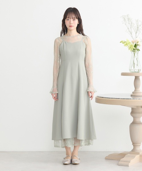 earth music&ecology（アースミュージックアンドエコロジー）の「SET2点レースワンピース＋キャミワンピース（ワンピース・レディース・ピンク/ブラック/ミント・S/M）」の14枚目の写真