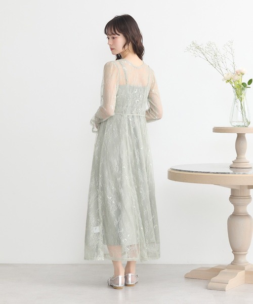 earth music&ecology（アースミュージックアンドエコロジー）の「SET2点レースワンピース＋キャミワンピース（ワンピース・レディース・ピンク/ブラック/ミント・S/M）」の7枚目の写真