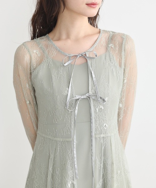 earth music&ecology（アースミュージックアンドエコロジー）の「SET2点レースワンピース＋キャミワンピース（ワンピース・レディース・ピンク/ブラック/ミント・S/M）」の21枚目の写真