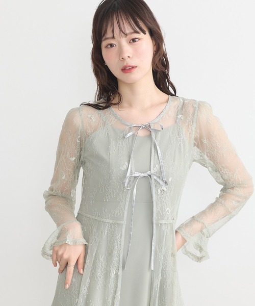 earth music&ecology（アースミュージックアンドエコロジー）の「SET2点レースワンピース＋キャミワンピース（ワンピース・レディース・ピンク/ブラック/ミント・S/M）」の18枚目の写真