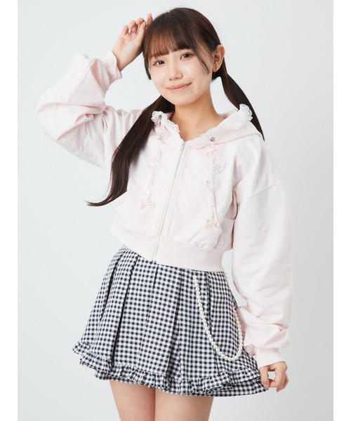 Ank Rouge(アンクルージュ)の「キラキラリボンプリンセスパーカー(Tシャツ/カットソー・レディース・ブラック/ホワイト/ピンク・M)」の3枚目の写真