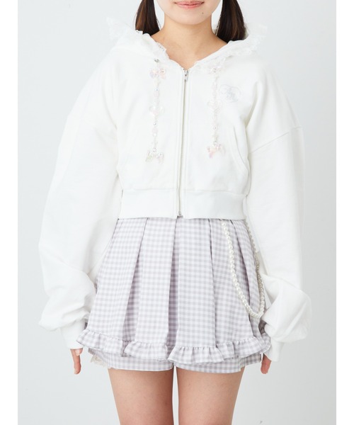 Ank Rouge(アンクルージュ)の「キラキラリボンプリンセスパーカー(Tシャツ/カットソー・レディース・ブラック/ホワイト/ピンク・M)」の4枚目の写真