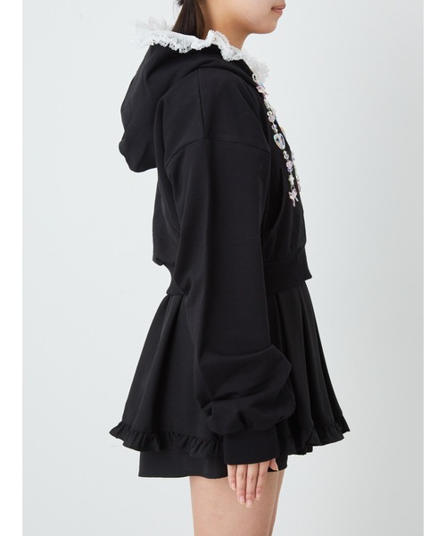 Ank Rouge(アンクルージュ)の「キラキラリボンプリンセスパーカー(Tシャツ/カットソー・レディース・ブラック/ホワイト/ピンク・M)」の8枚目の写真