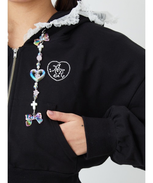 Ank Rouge(アンクルージュ)の「キラキラリボンプリンセスパーカー(Tシャツ/カットソー・レディース・ブラック/ホワイト/ピンク・M)」の13枚目の写真
