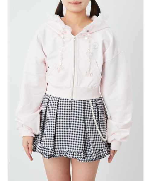 Ank Rouge(アンクルージュ)の「キラキラリボンプリンセスパーカー(Tシャツ/カットソー・レディース・ブラック/ホワイト/ピンク・M)」の17枚目の写真