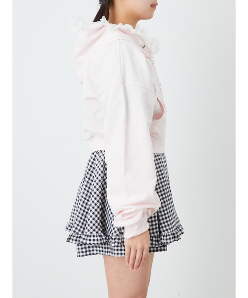 Ank Rouge(アンクルージュ)の「キラキラリボンプリンセスパーカー(Tシャツ/カットソー・レディース・ブラック/ホワイト/ピンク・M)」の18枚目の写真