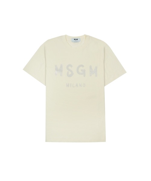 MSGM｜ゴールドロゴクルーネックTシャツ