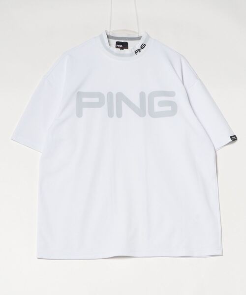 PING（ピン）の「ピン  ダブルメッシュ半袖ハイネックシャツ（シャツ/ブラウス・メンズ・ブラック/ホワイト/イエロー・S/M/L/LL/3L）」の2枚目の写真