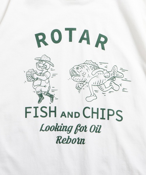 ROTAR（ローター）の「FISH AND CHIPS Tee（Tシャツ/カットソー・メンズ・ホワイト系その他/ベージュ系その他/ブルー系その他・SMALL/MEDIUM/LARGE/X-LARGE）」の5枚目の写真