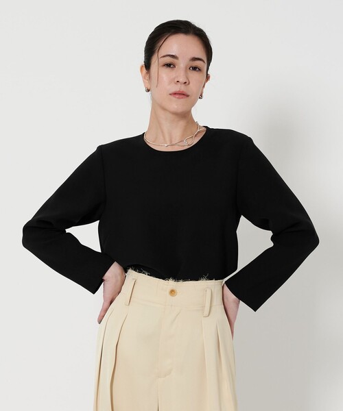 BEAUTY&YOUTH UNITED ARROWS（ビューティーアンドユースユナイテッドアローズ）の「ダブルクロス クルーネック ブラウス（シャツ/ブラウス・レディース・ネイビー/オフホワイト/ホワイト・FREE）」の3枚目の写真