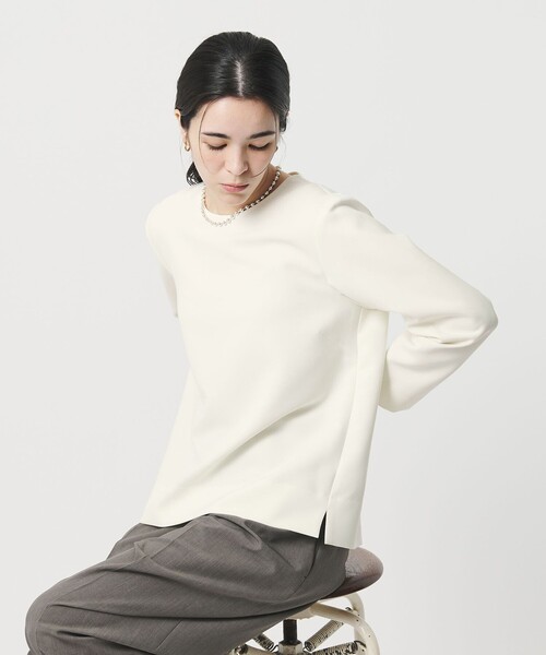 BEAUTY&YOUTH UNITED ARROWS（ビューティーアンドユースユナイテッドアローズ）の「ダブルクロス クルーネック ブラウス（シャツ/ブラウス・レディース・ネイビー/オフホワイト/ホワイト・FREE）」の6枚目の写真