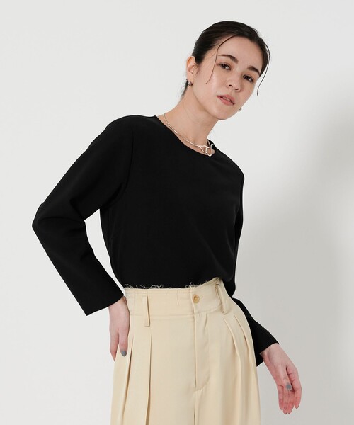 BEAUTY&YOUTH UNITED ARROWS（ビューティーアンドユースユナイテッドアローズ）の「ダブルクロス クルーネック ブラウス（シャツ/ブラウス・レディース・ネイビー/オフホワイト/ホワイト・FREE）」の8枚目の写真