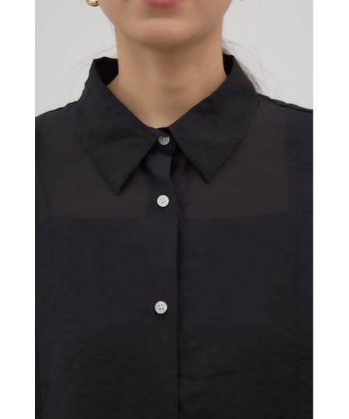 crie conforto（クリーコンフォルト）の「スリーブスラッシュシアーシャツ　羽織り / 長袖（シャツ/ブラウス・レディース・ライトイエロー/アイボリー/ブラック/ブラウン・FREE）」の11枚目の写真