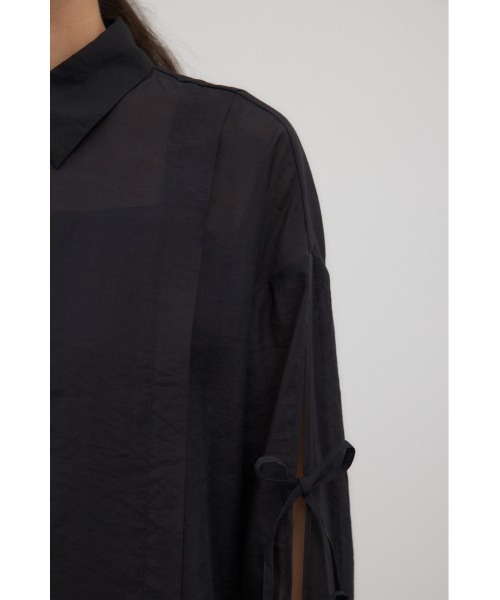 crie conforto（クリーコンフォルト）の「スリーブスラッシュシアーシャツ　羽織り / 長袖（シャツ/ブラウス・レディース・ライトイエロー/アイボリー/ブラック/ブラウン・FREE）」の12枚目の写真