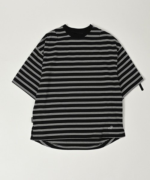 ADAM PATEK（アダムパテック）の「【ADAMPATEK/アダムパテック】rounded border short sleeve T/プリント入りラウンドボーダーTシャツ（Tシャツ/カットソー・メンズ・ブラック/ホワイト・1/2）」の5枚目の写真