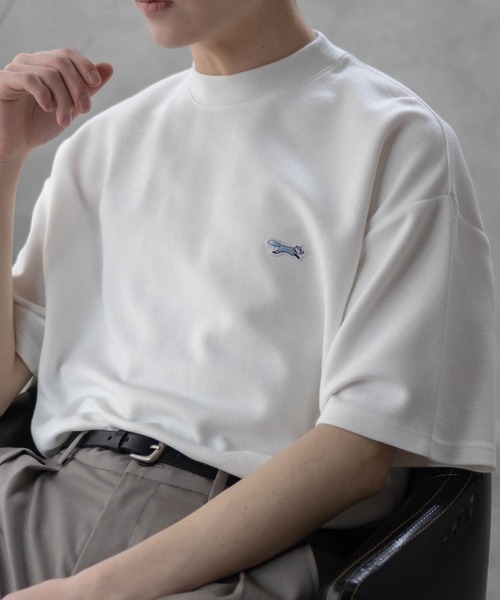 PENNEYS(ぺニーズ)の「【PENNEY'S】 鹿の子 ワンポイントTシャツ ユニセックス(Tシャツ/カットソー・レディース・ネイビー/ベージュ/ホワイト/ブラック・M/L/XL)」の6枚目の写真
