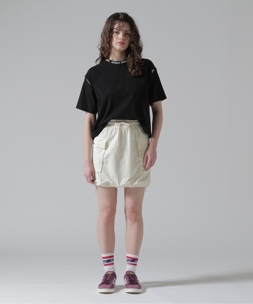 AVIREX（アヴィレックス）の「MILITARY DETACHABLE BIG POCKET SKIRT/ミリタリーデタッチャブル ビッグポケットスカート（スカート・レディース・オフホワイト/ブラック/オリーブ・F）」の4枚目の写真