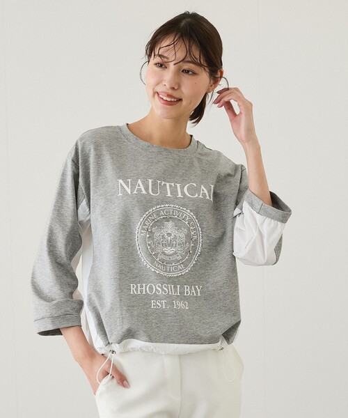 Jayro(ジャイロ)の「ロゴプリント7分袖プルオーバー(Tシャツ/カットソー・レディース・グレー/ホワイト系その他/ブラック・FREE)」の3枚目の写真