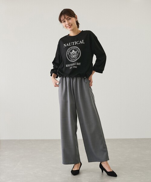 Jayro(ジャイロ)の「ロゴプリント7分袖プルオーバー(Tシャツ/カットソー・レディース・グレー/ホワイト系その他/ブラック・FREE)」の21枚目の写真