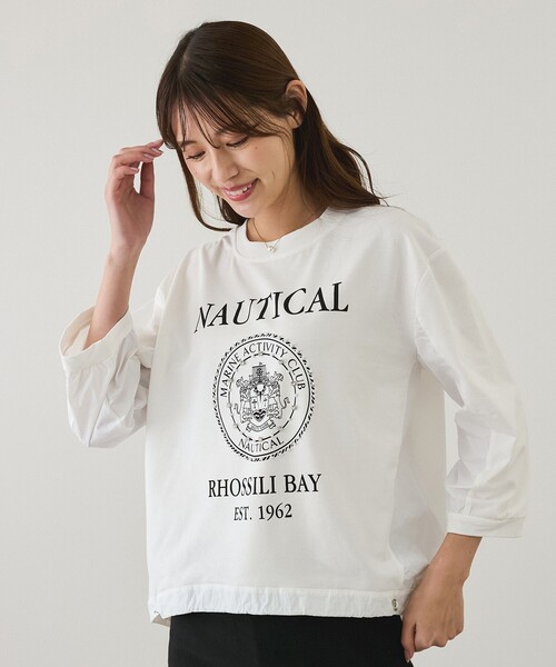 Jayro(ジャイロ)の「ロゴプリント7分袖プルオーバー(Tシャツ/カットソー・レディース・グレー/ホワイト系その他/ブラック・FREE)」の17枚目の写真