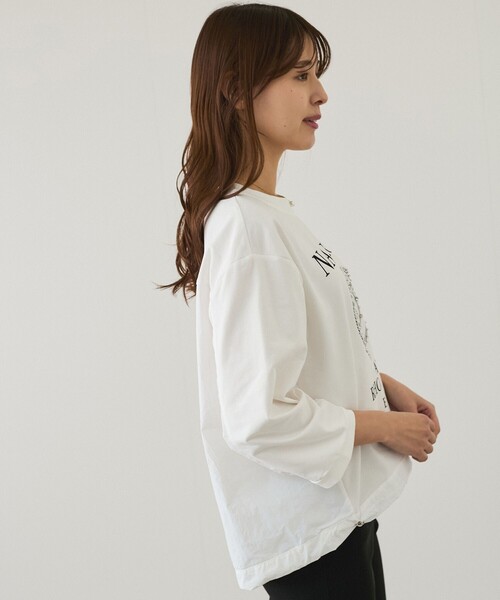Jayro(ジャイロ)の「ロゴプリント7分袖プルオーバー(Tシャツ/カットソー・レディース・グレー/ホワイト系その他/ブラック・FREE)」の16枚目の写真