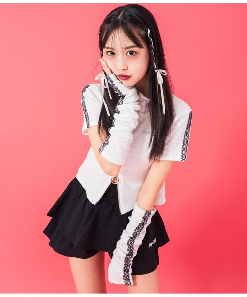 ANAP GｉRL（アナップガール）の「ティアードスカート（スカート・キッズ・オフホワイト/ブラック・M/S/XS）」の18枚目の写真