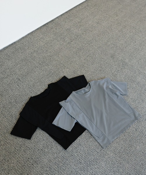 select MOCA Et(セレクトモカエト)の「【Et】Flared Double Sleeve Tops(Tシャツ/カットソー・レディース・ブラック/グレー・FREE)」の20枚目の写真