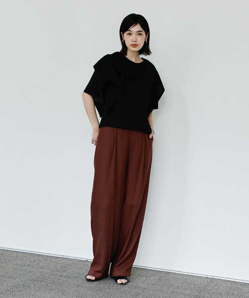 select MOCA Et(セレクトモカエト)の「【Et】Flared Double Sleeve Tops(Tシャツ/カットソー・レディース・ブラック/グレー・FREE)」の18枚目の写真