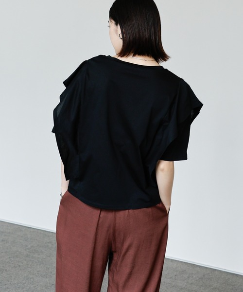 select MOCA Et(セレクトモカエト)の「【Et】Flared Double Sleeve Tops(Tシャツ/カットソー・レディース・ブラック/グレー・FREE)」の19枚目の写真