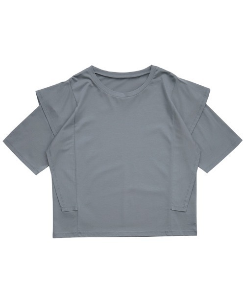 select MOCA Et(セレクトモカエト)の「【Et】Flared Double Sleeve Tops(Tシャツ/カットソー・レディース・ブラック/グレー・FREE)」の21枚目の写真