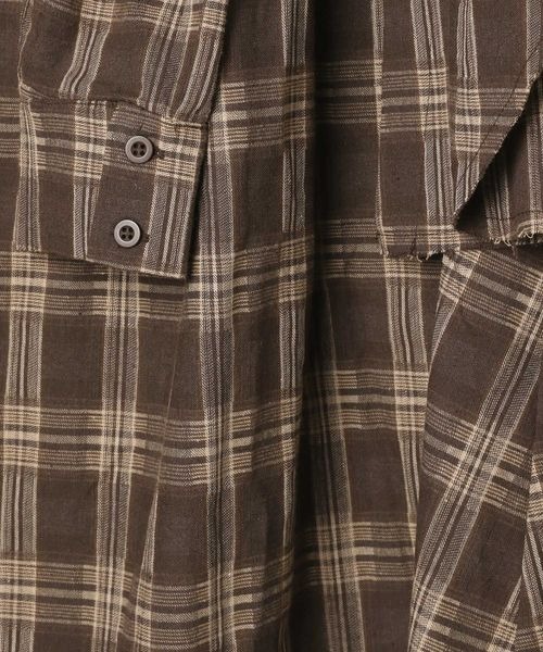 JEANASIS（ジーナシス）の「シャツライクアシメチェックスカート/455599（スカート・レディース・ブラウン系その他/ブラック系その他・FREE）」の14枚目の写真