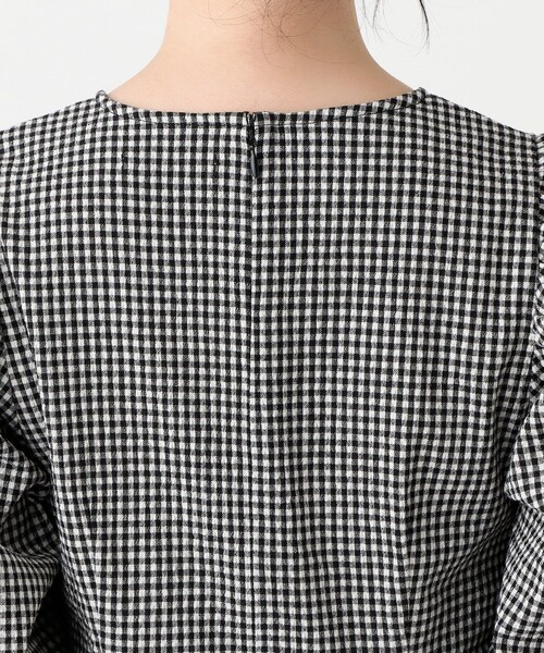 Afternoon Tea(アフタヌーンティー)の「サッカーチェックVネックワンピース(ワンピース・レディース・ホワイト/ブルー・MEDIUM)」の6枚目の写真