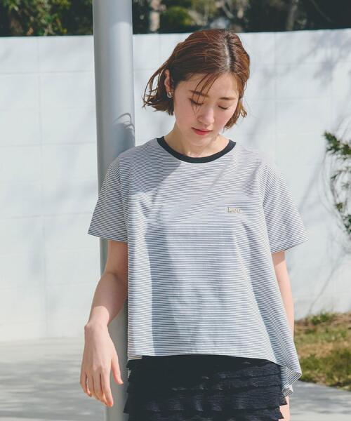 Lee（リー）の「【Lee×grove別注】HALF SLEEVE FLARE T-SHIRTS（Tシャツ/カットソー・レディース・オフホワイト/チャコールグレー/ホワイト系5・01/02）」の2枚目の写真