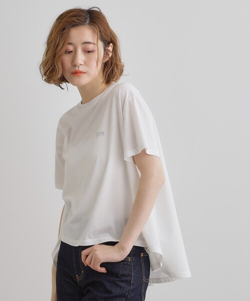 Lee（リー）の「【Lee×grove別注】HALF SLEEVE FLARE T-SHIRTS（Tシャツ/カットソー・レディース・オフホワイト/チャコールグレー/ホワイト系5・01/02）」の4枚目の写真