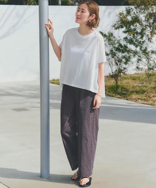 Lee（リー）の「【Lee×grove別注】HALF SLEEVE FLARE T-SHIRTS（Tシャツ/カットソー・レディース・オフホワイト/チャコールグレー/ホワイト系5・01/02）」の7枚目の写真