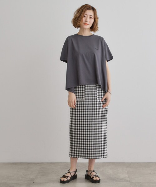 Lee（リー）の「【Lee×grove別注】HALF SLEEVE FLARE T-SHIRTS（Tシャツ/カットソー・レディース・オフホワイト/チャコールグレー/ホワイト系5・01/02）」の21枚目の写真